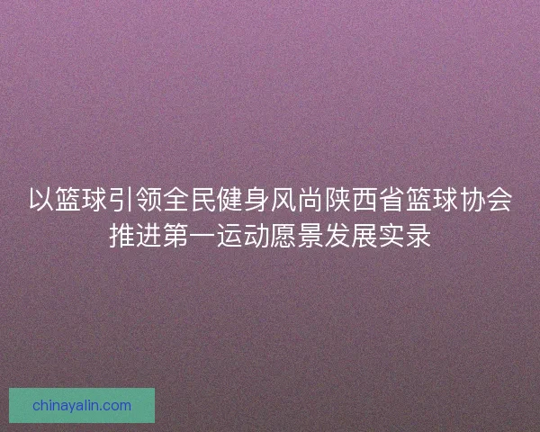 以篮球引领全民健身风尚陕西省篮球协会推进第一运动愿景发展实录